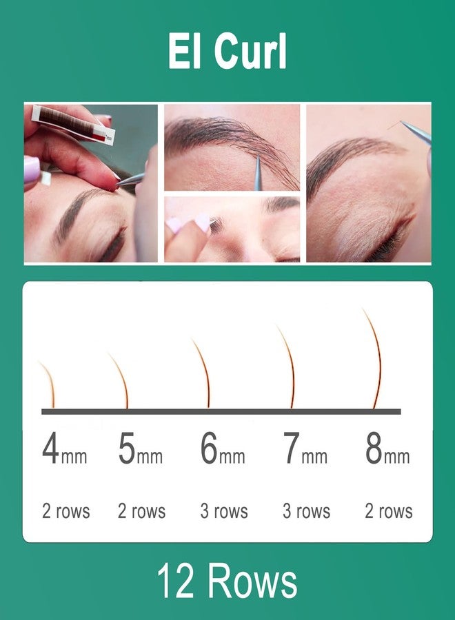 OLLOLASHES Brown Color Eyebrow Extensions EI Curl 0.10mm Mix4-8mm 4mm 5mm 6mm 7mm 8mm for Salon Use Only (Brown Mix4-8mm 0.10 EI Curl) - Image 4